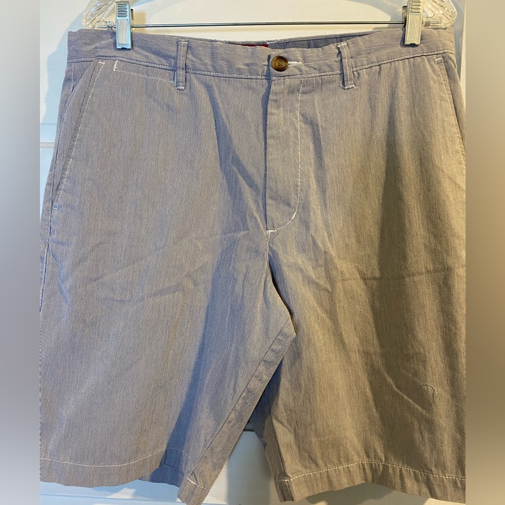 Merona Men's Blue/White Striped Chino Shorts Size 36 - Picture 8 of 11